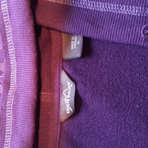 Eddie Bauer purple short sleeve full zip light cotton hoodie - Picture 3 of 4
